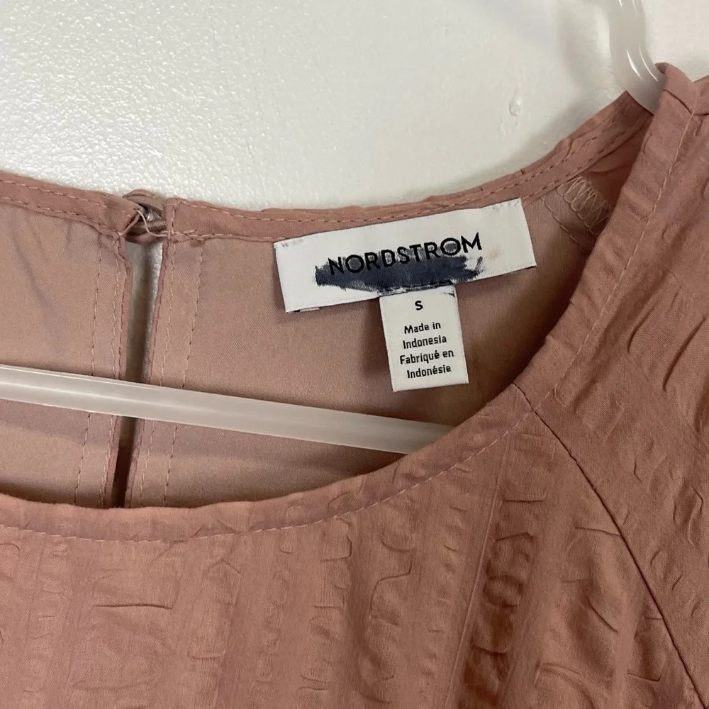 NEW Nordstrom Dress Womens Size Small Pink Puff Sleeve A-line Cotton Blend NWOT - Picture 8 of 14